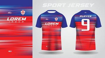 blauw rood overhemd sport Jersey ontwerp vector