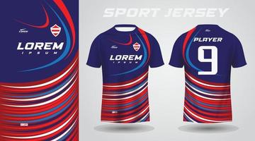 blauw rood overhemd sport Jersey ontwerp vector
