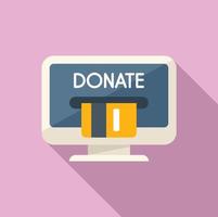 schenken online geld icoon vlak vector. liefdadigheid helpen vector