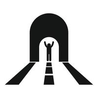 Mens in tunnel icoon gemakkelijk vector. weg Ingang vector