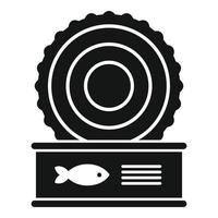 Open vis blik kan icoon gemakkelijk vector. huisdier voedsel vector