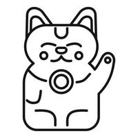 charme Lucky kat icoon schets vector. neko Japan vector
