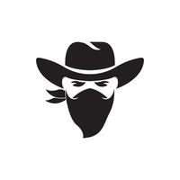 crimineel masker en bandiet icoon, logo vector ontwerp