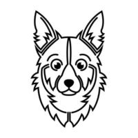 zwart en wit lijn kunst van hond hoofd. mooi zo gebruik voor symbool, mascotte, icoon, avatar, tatoeëren, t overhemd ontwerp, logo of ieder ontwerp vector