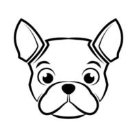 zwart en wit lijn kunst van Frans bulldog hoofd mooi zo gebruik voor symbool mascotte icoon avatar tatoeëren t overhemd ontwerp logo of ieder ontwerp vector