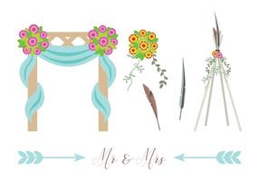 Boho Beach Wedding Vectors