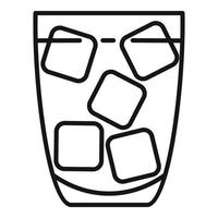 Frisdrank ijs glas icoon schets vector. drinken kop