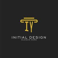 iy eerste logo met gemakkelijk pijler stijl ontwerp vector