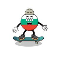 bulgarije vlag mascotte spelen een skateboard vector