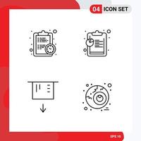 universeel icoon symbolen groep van 4 modern gevulde lijn vlak kleuren van klok geld schatting gegevens halloween bewerkbare vector ontwerp elementen