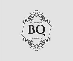 bq initialen brief bruiloft monogram logos verzameling, hand- getrokken modern minimalistisch en bloemen Sjablonen voor uitnodiging kaarten, opslaan de datum, elegant identiteit voor restaurant, boetiek, cafe in vector