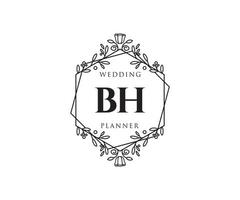 bh initialen brief bruiloft monogram logos verzameling, hand- getrokken modern minimalistisch en bloemen Sjablonen voor uitnodiging kaarten, opslaan de datum, elegant identiteit voor restaurant, boetiek, cafe in vector