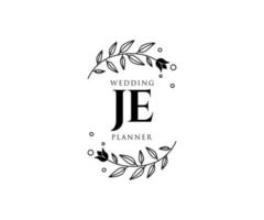 je initialen brief bruiloft monogram logos verzameling, hand- getrokken modern minimalistisch en bloemen Sjablonen voor uitnodiging kaarten, opslaan de datum, elegant identiteit voor restaurant, boetiek, cafe in vector