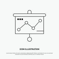 tabel presentatie diagram projector lijn icoon vector