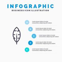 veer inkt schrijven blauw infographics sjabloon 5 stappen vector lijn icoon sjabloon