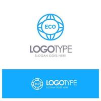 milieu globaal internet wereld eco blauw schets logo plaats voor slogan vector
