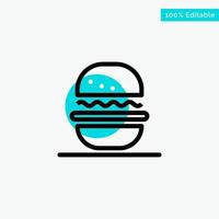 hamburger eten Amerikaans Verenigde Staten van Amerika turkoois hoogtepunt cirkel punt vector icoon