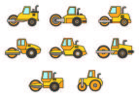 Set Steamroller Icons vector