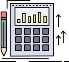 accounting audit bank berekening rekenmachine vlak kleur icoon vector