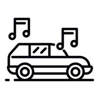 mooi hoor muziek- van de auto icoon, schets stijl vector
