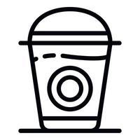 koffie plastic glas icoon, schets stijl vector