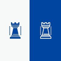 vermaak spellen koning sport- lijn en glyph solide icoon blauw banier vector