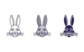 konijn gezicht lijn en glyph icoon, vector illustratie