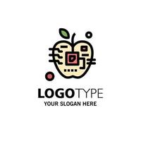 appel kunstmatig biologie digitaal elektronisch bedrijf logo sjabloon vlak kleur vector