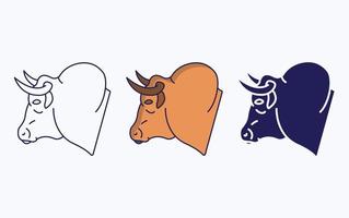 stier lijn en glyph icoon, vector illustratie