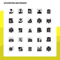 25 accounting en financiën icoon reeks solide glyph icoon vector illustratie sjabloon voor web en mobiel ideeën voor bedrijf bedrijf