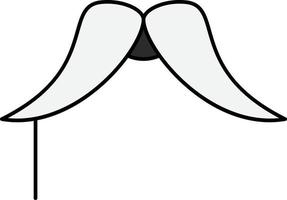 snor hipster movember mannetje mannen vlak kleur icoon vector