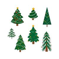 Kerstmis bomen verzameling modern vlak ontwerp, vector