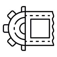 camera film wiel icoon, schets stijl vector