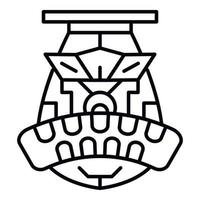 polynesisch afgod icoon, schets stijl vector