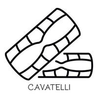 cavatelli pasta icoon, schets stijl vector