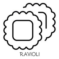 ravioli pasta icoon, schets stijl vector