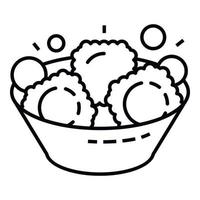 spinazie salade icoon, schets stijl vector