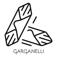 garganelli pasta icoon, schets stijl vector