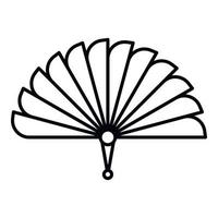 Aziatisch handheld ventilator icoon, schets stijl vector