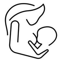 moeder borst voeden icoon, schets stijl vector