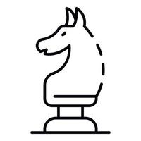 schaak paard icoon, schets stijl vector