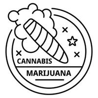 marihuana sigaar logo, schets stijl vector