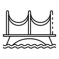 rivier- brug icoon, schets stijl vector