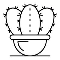 plantkunde cactus pot icoon, schets stijl vector