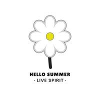 retro bloemen illustratie sticker met leuze Hallo zomer en houden geest. voor poster ontwerp of t-shirt afdrukken. vector