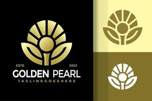 gouden parel sieraden logo ontwerp vector illustratie sjabloon