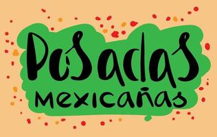 posada's mexicanas - Kerstmis accommodatie Spaans tekst, vakantie embleem vector