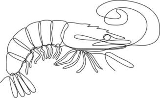 garnaal doorlopend lijn tekening vector