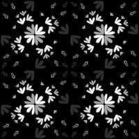 abstract zwart en wit bloemen patroon. vector