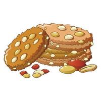 pinda koekje icoon, tekenfilm stijl vector